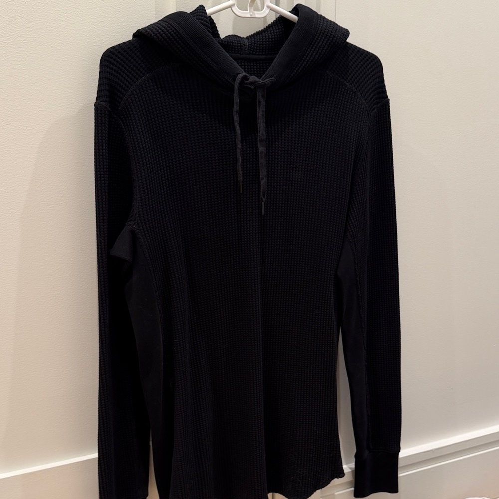 Rag and Bone Black Waffle Knit Hoodie